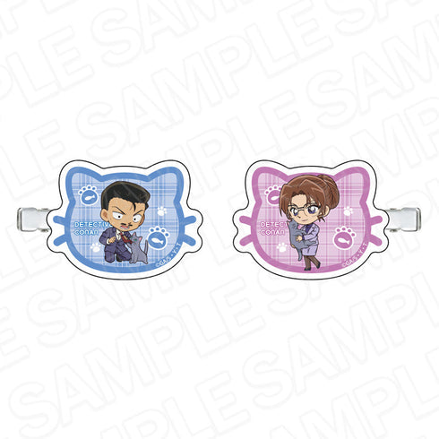 『名探偵コナン』アクリルヘアクリップ 毛利小五郎&妃英理 デフォルメねこ ver.4